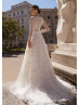 Beaded Long Sleeves Ivory Lace Sheer Wedding Dress